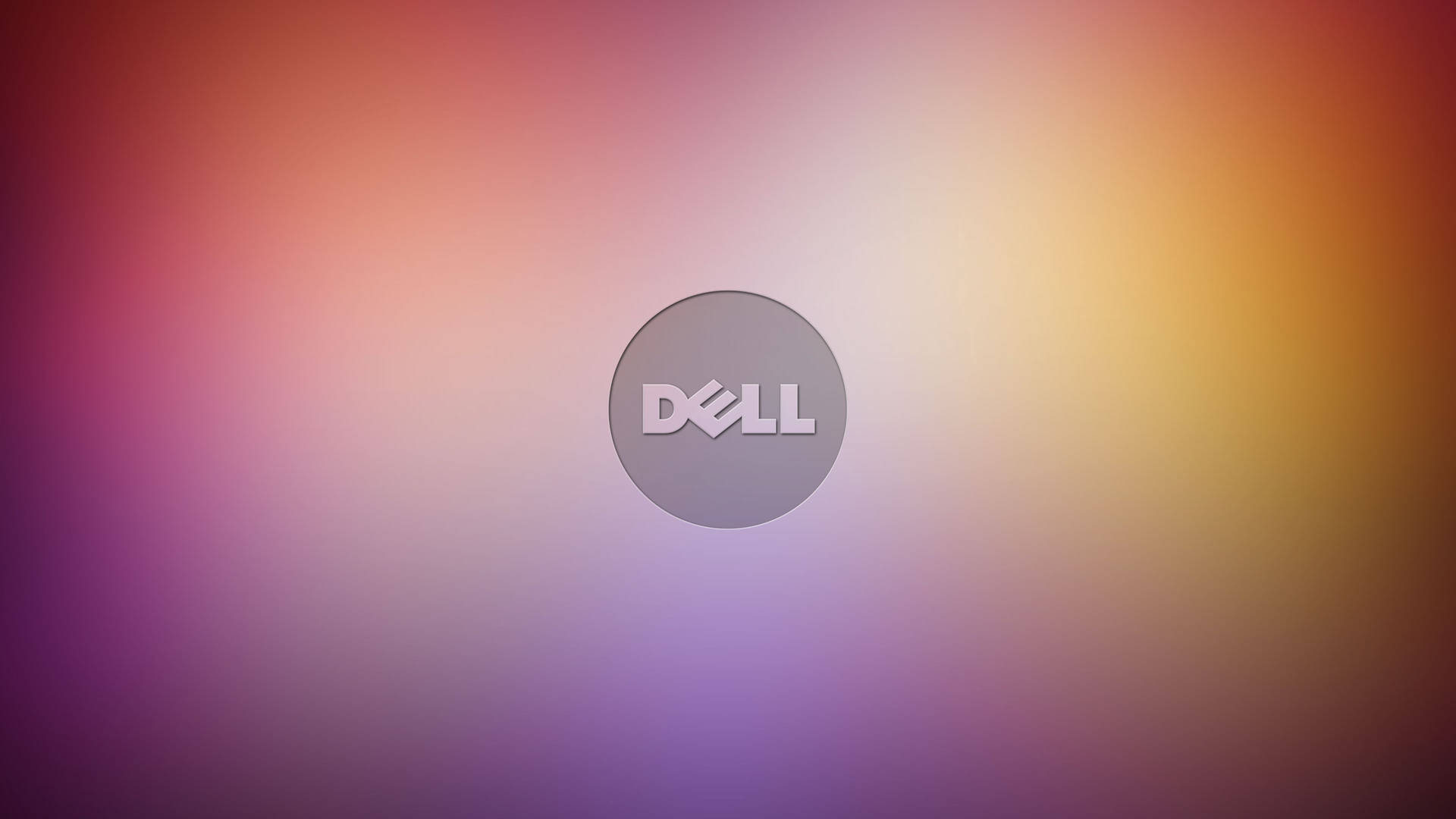 Dell 標誌在色彩繽紛的漸變背景上。