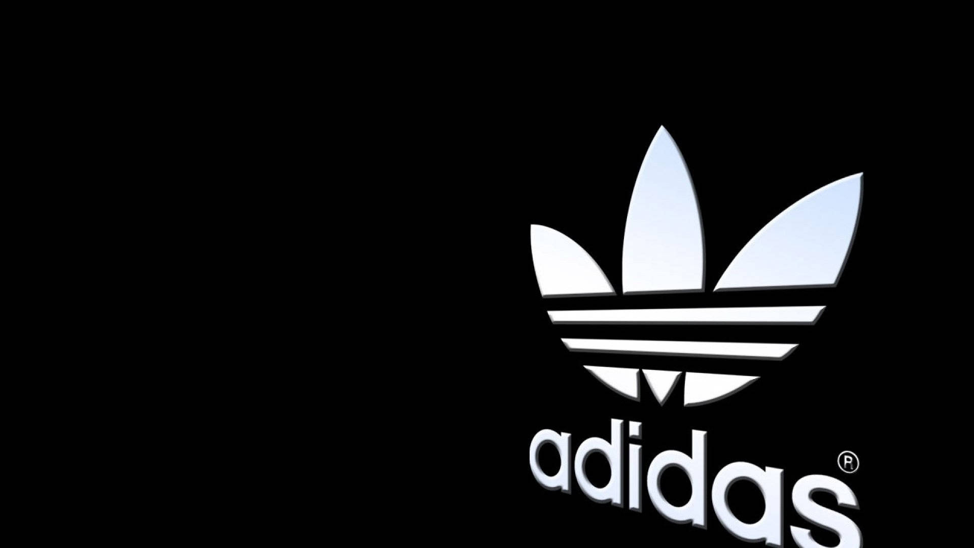 黑色背景上的白色Adidas標誌