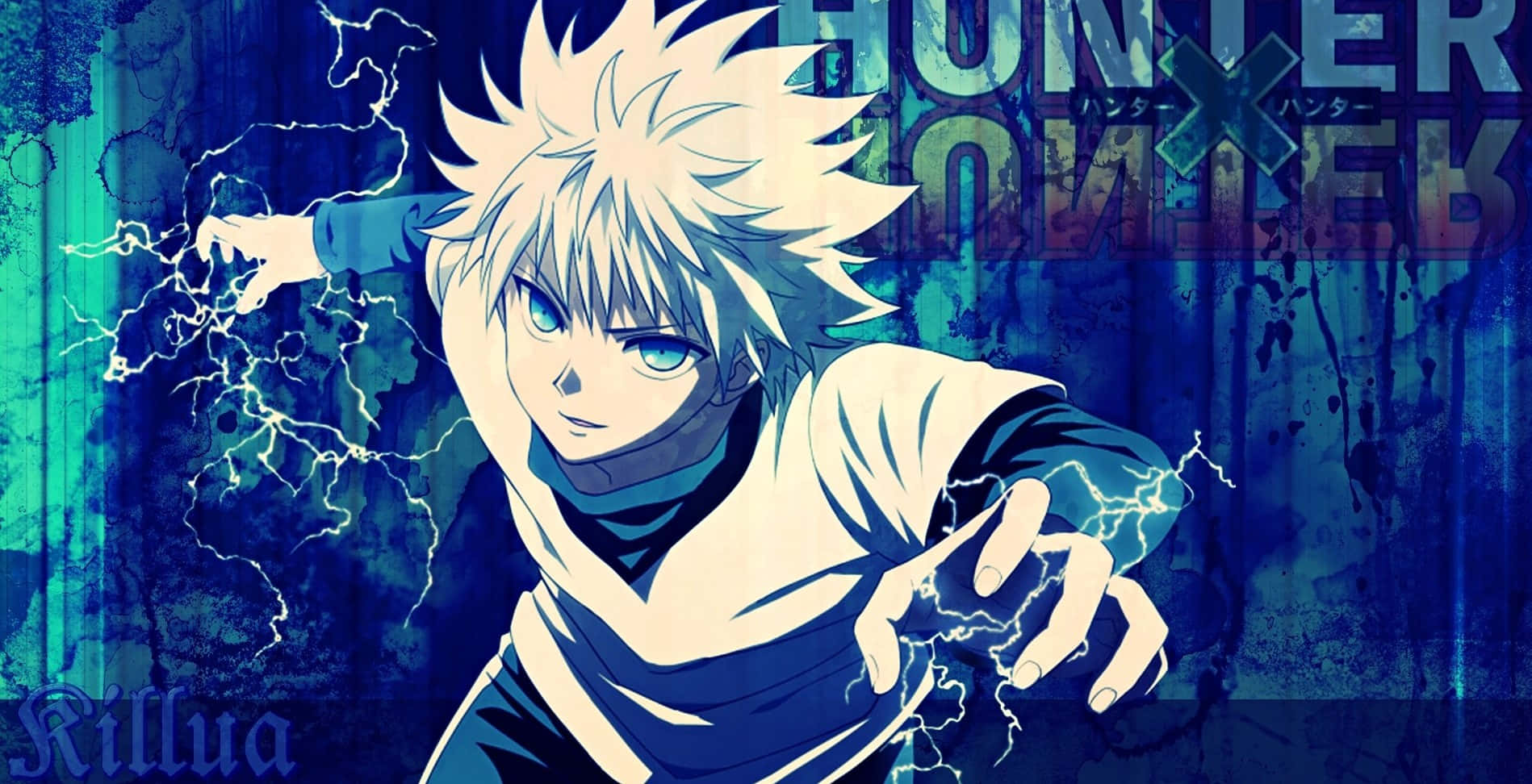 來自《Hunter x Hunter》的動畫角色奇犽引導閃電能量。