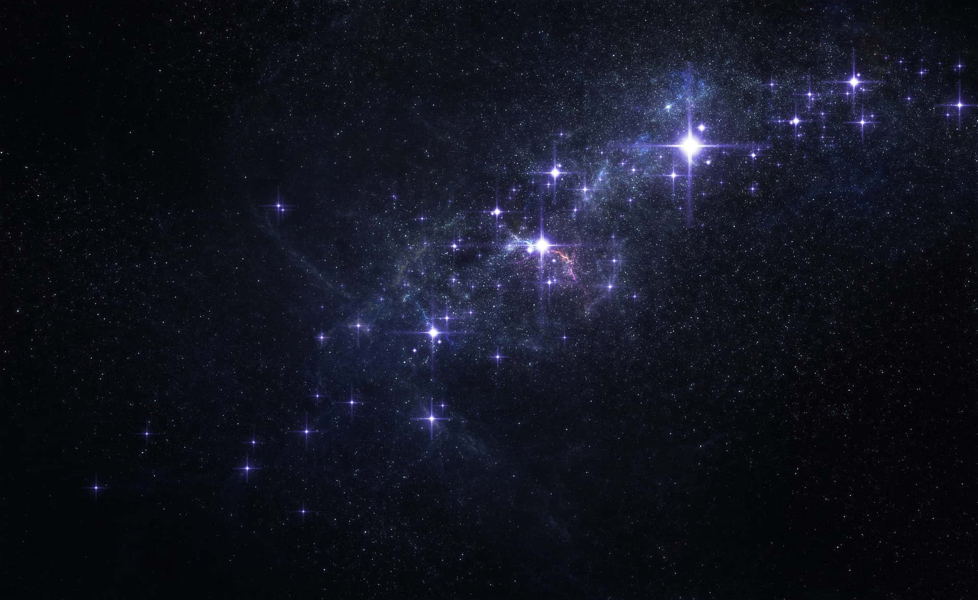 深空中密集的明亮星星和宇宙塵埃團。
