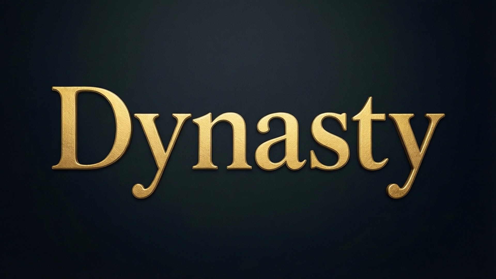 深海軍藍背景上帶有微妙漸變的金色Dynasty文字