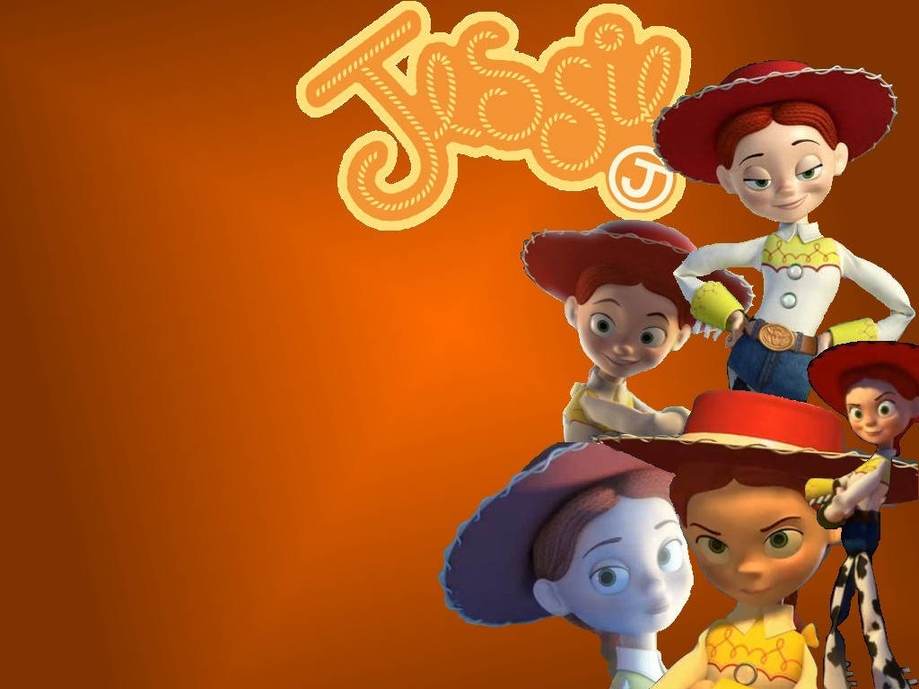四個來自《Jessie》的動畫女牛仔角色，橙色背景上有標誌。