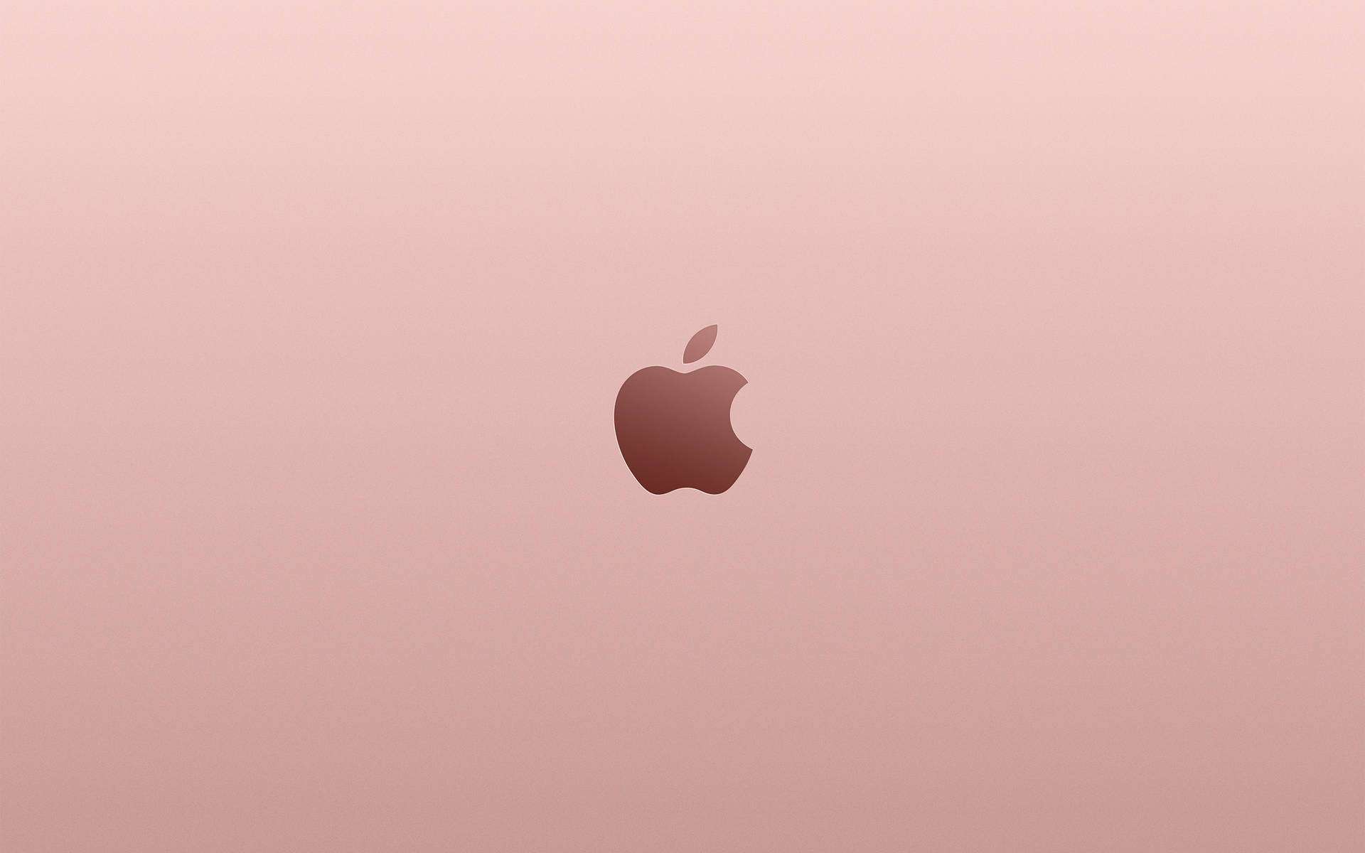 玫瑰金iPhone標誌美學Mac壁紙 壁紙 — 一個極簡玫瑰金色 Apple 標誌，置於柔和漸變背景中央。