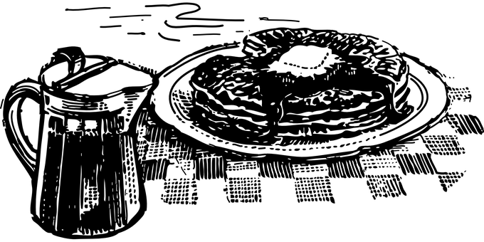 班戟疊配糖漿和牛油 壁紙