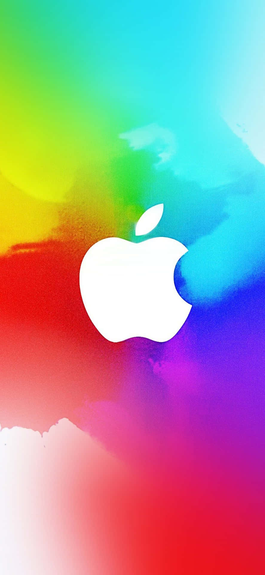 彩色水彩背景上的白色Apple標誌