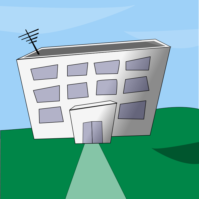 現代卡通建築插圖 壁紙
