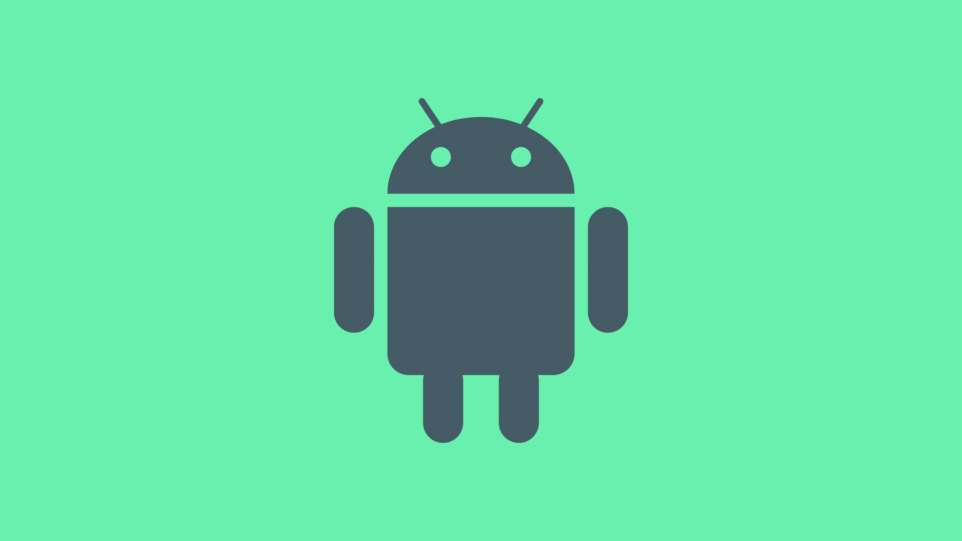薄荷綠色背景上的Android機械人標誌