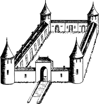 現代建築細節黑色 壁紙