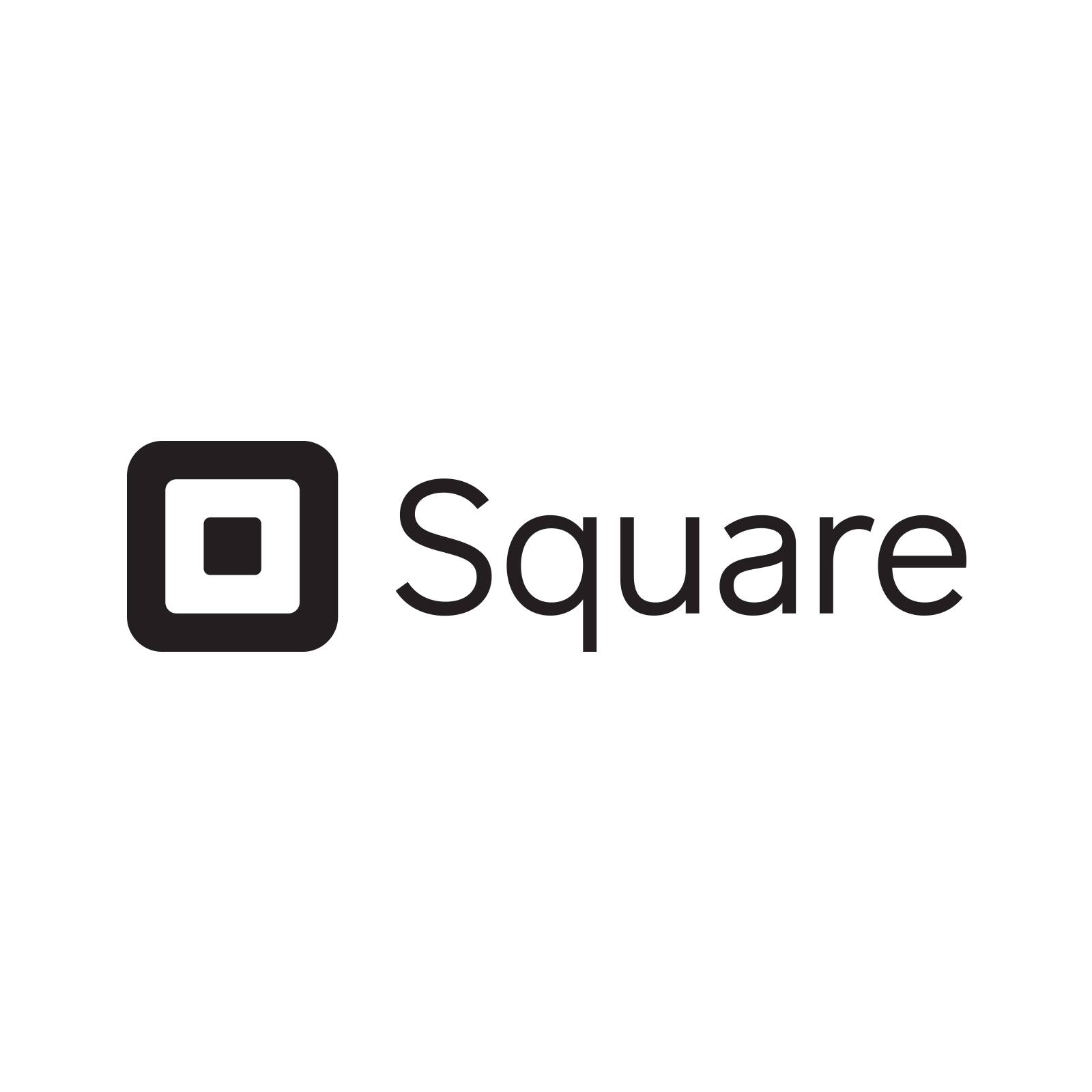 正方形標誌，包含一個黑色正方形圖標和黑色文字square。