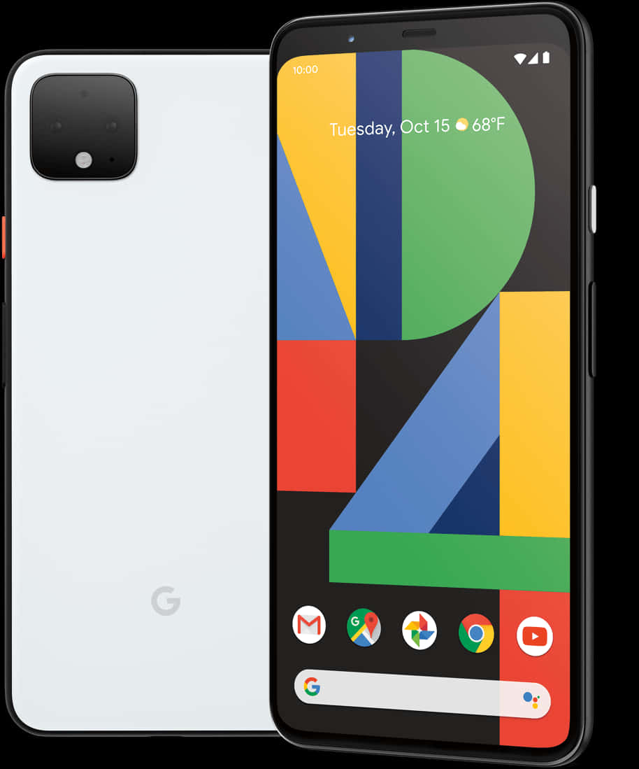 Google Pixel 4 XL 現代智能手機正面與背面設計