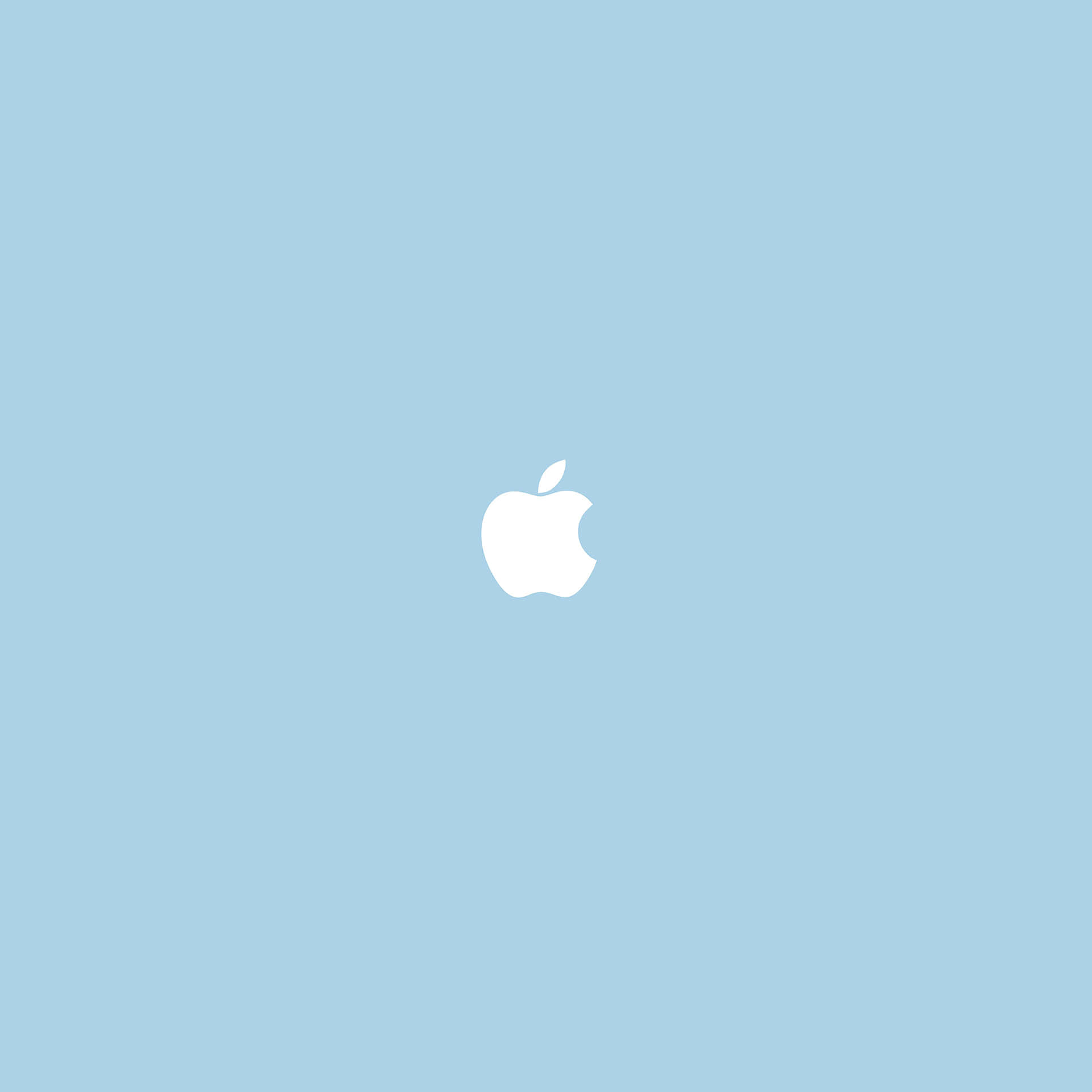 淺藍色背景上的白色Apple標誌
