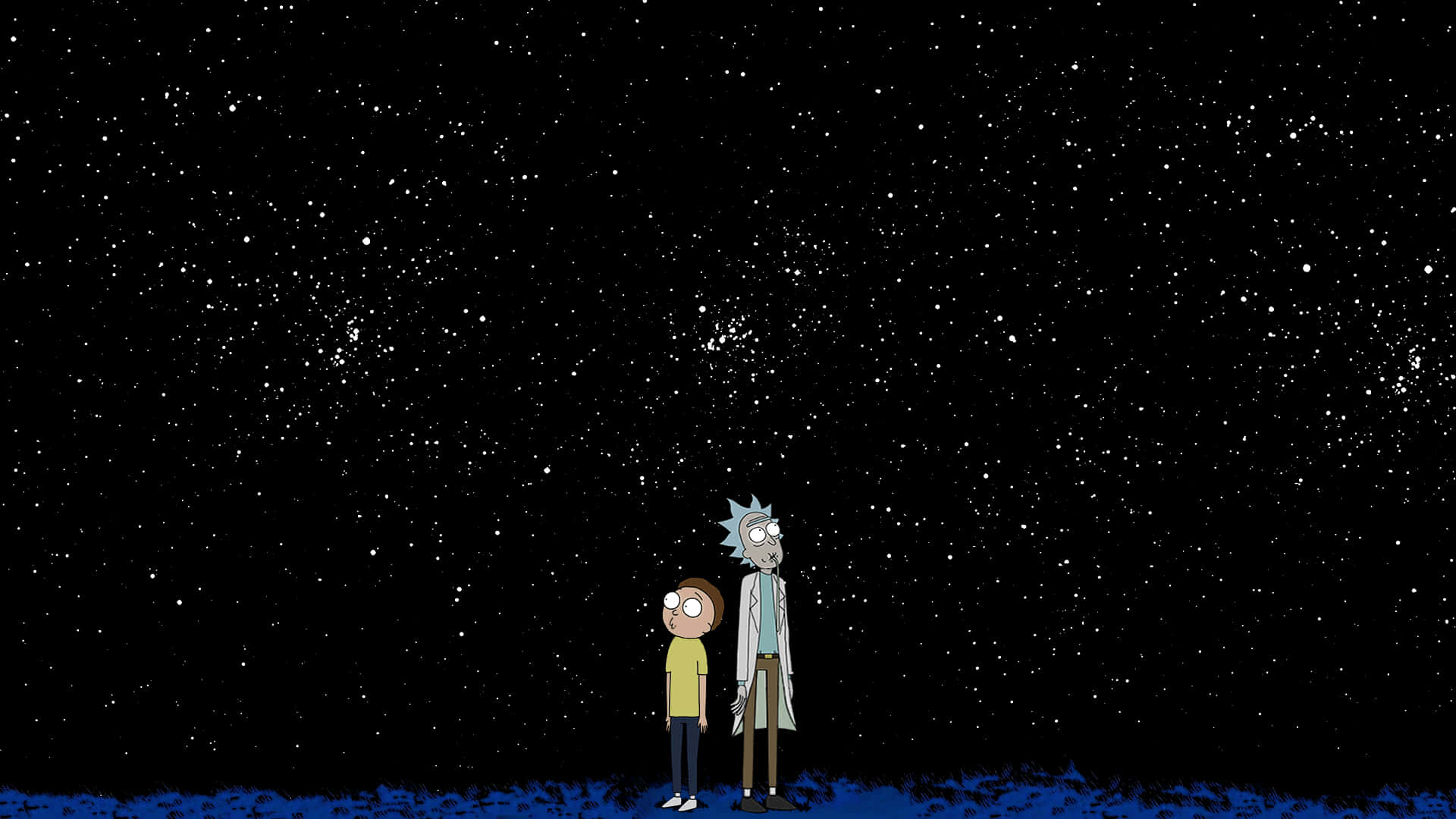 瑞克和莫蒂仰望太空中的星星