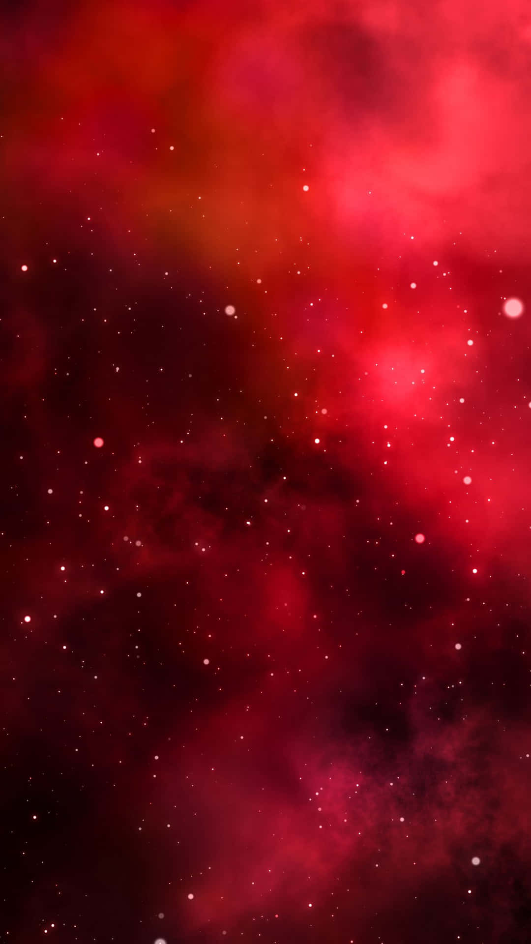 深空中帶有發光恆星和宇宙雲的紅色星雲。