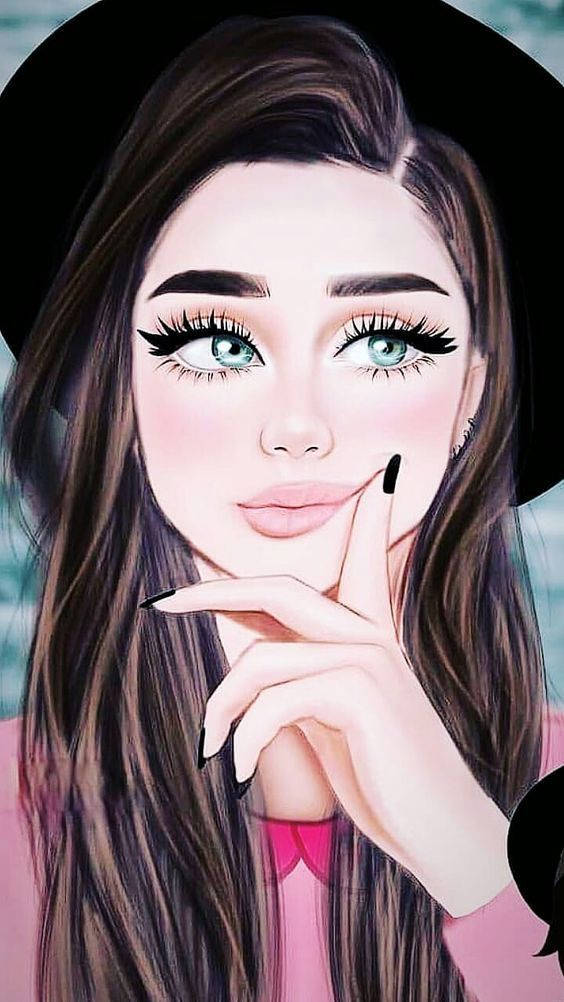 戴黑色帽子和粉紅色上衣的年輕女性，手指靠近嘴唇