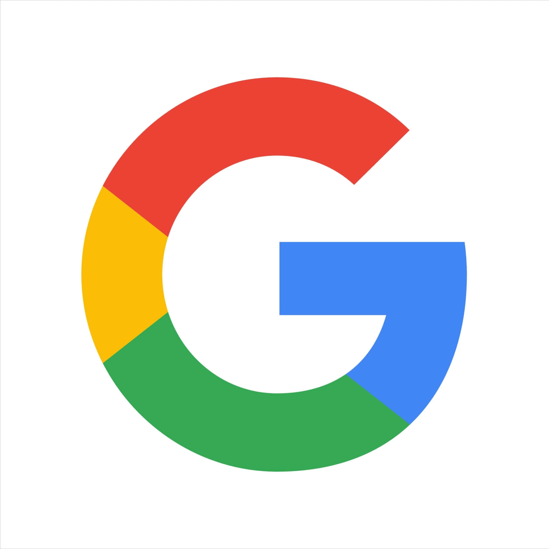 生動多彩的 Google 標誌 壁紙 — 一個大膽多彩的Google標誌，帶有紅色、黃色、綠色和藍色部分，背景為純白色。