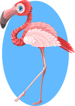生動火烈鳥插畫 壁紙