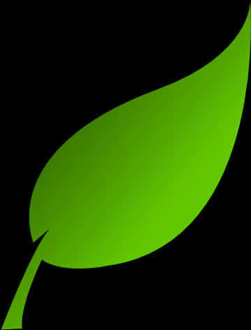 生動綠葉圖形 壁紙 — 一片充滿活力的綠色葉子剪影在純黑色背景上柔和發光，帶有平滑的漸變陰影。