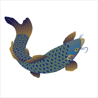生動藍色亞羅萬魚插圖 壁紙