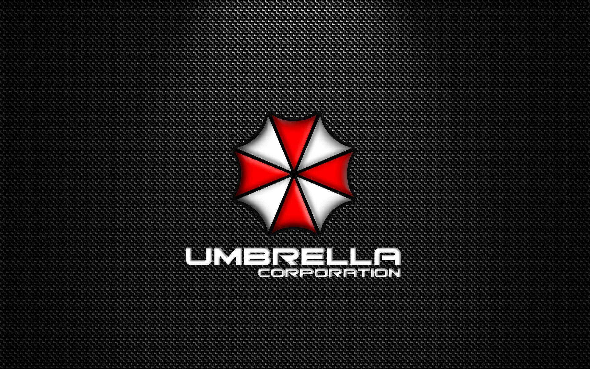 碳纖維背景上的 Umbrella Corporation 標誌