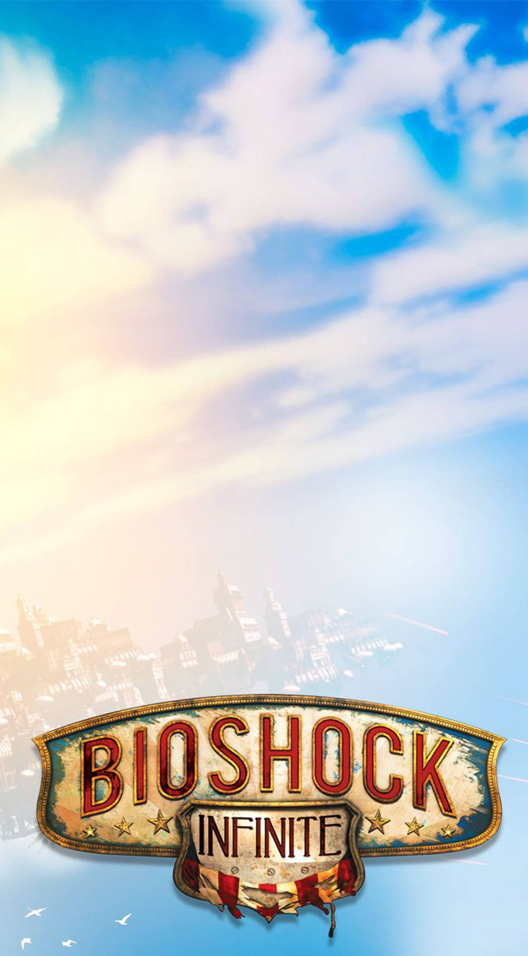 Bioshock Infinite 標誌配天空和城市背景