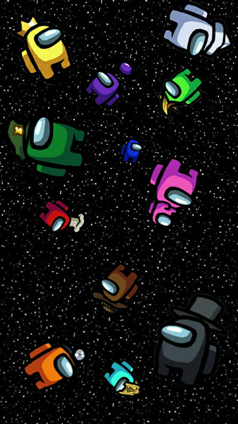 Among Us角色在星空中漂浮於太空