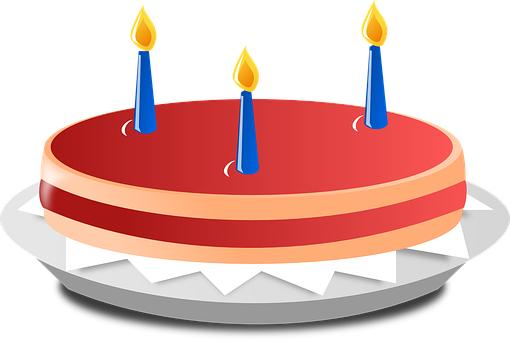 生日蛋糕三枝蠟燭 壁紙