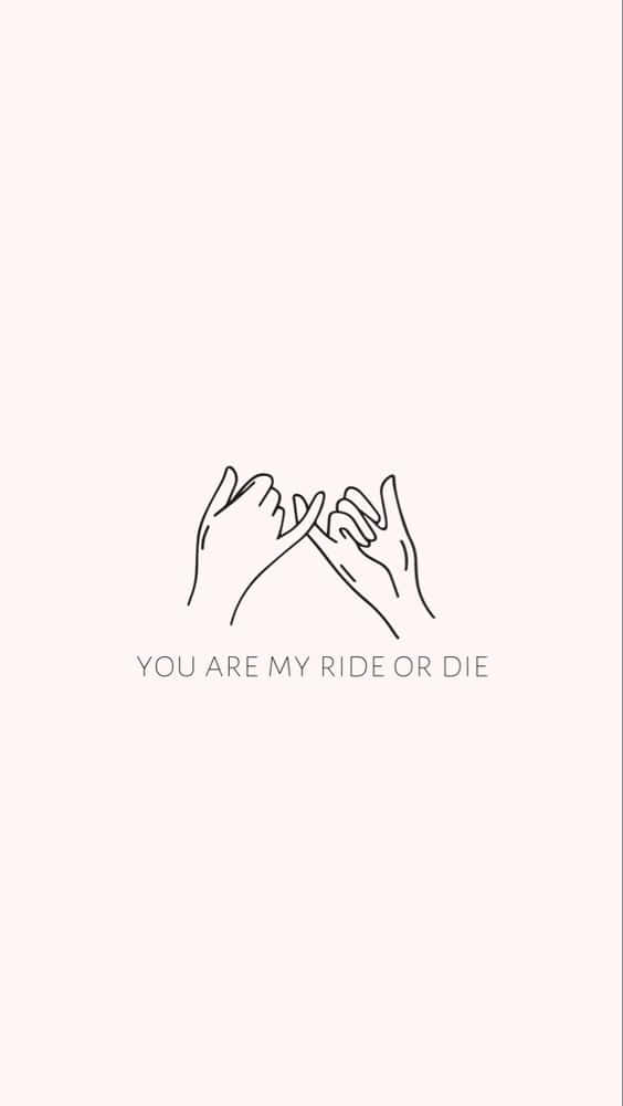 兩隻手形成心形，附有文字you are my ride or die