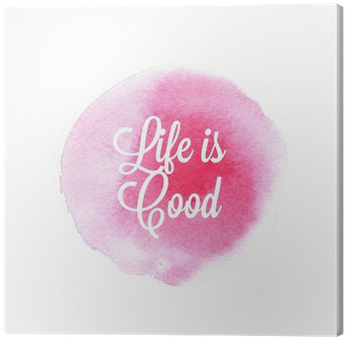 生活美好：鼓舞人心的格言 壁紙 — 柔和的粉紅色水彩潑濺，中央有白色草書文字寫著「Life is Good」，位於純白色背景上。