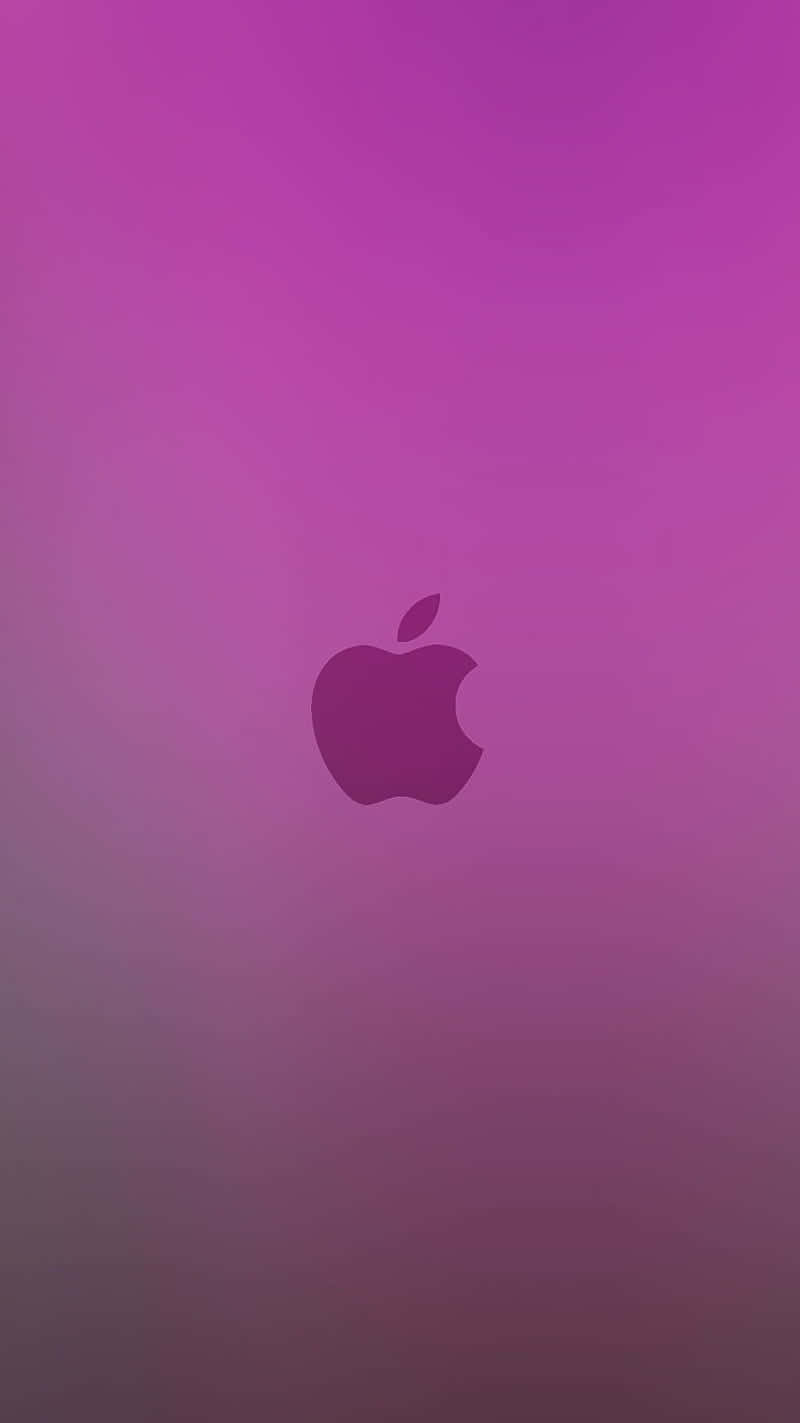 用 iPhone 開啟無限可能 壁紙 — 一個極簡的Apple標誌居中在紫色漸變背景上。