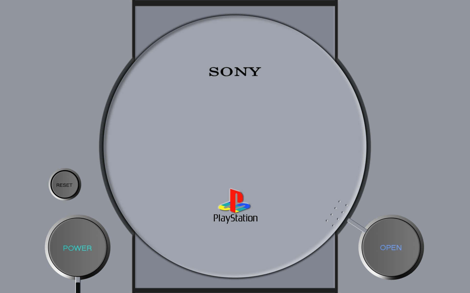 灰色 Sony PlayStation 主機，附電源重置及開啟按鈕。