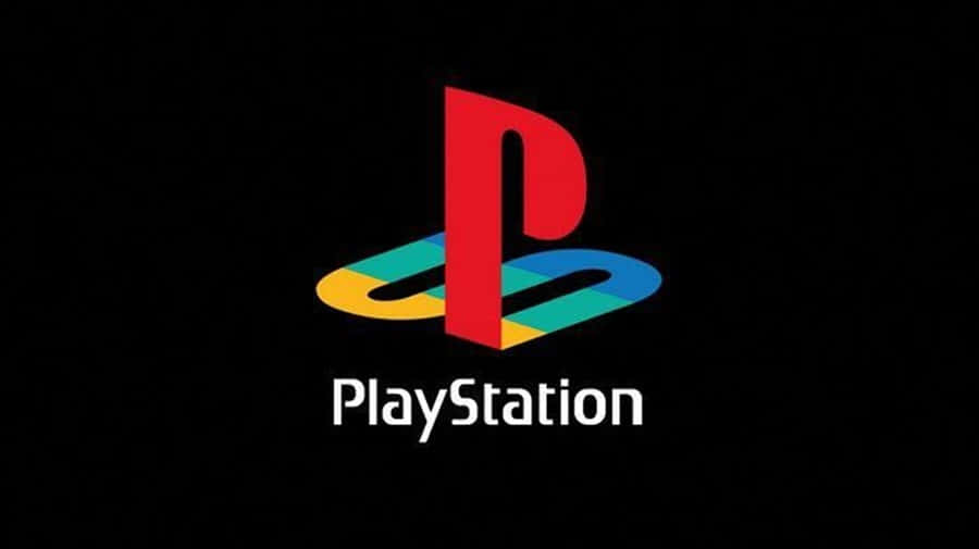 用PlayStation提升遊戲體驗 壁紙 — 標誌性的 PlayStation 標誌在純黑背景上發出鮮豔的紅、藍、綠和黃色光芒。