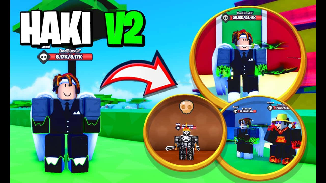 Roblox 角色變身為各種霸氣形態，帶有生命值條。