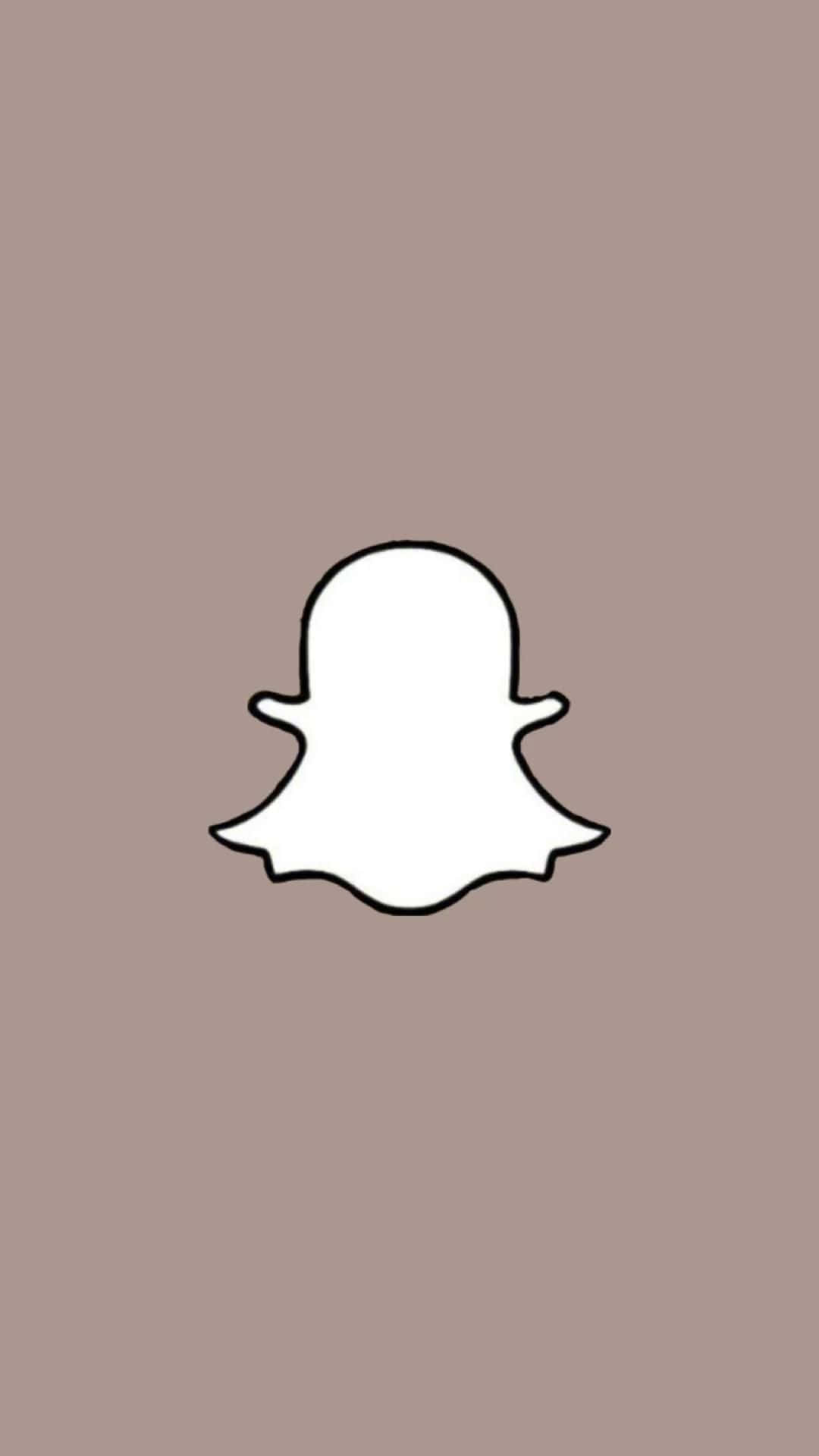 灰褐色背景上的Snapchat鬼魂標誌