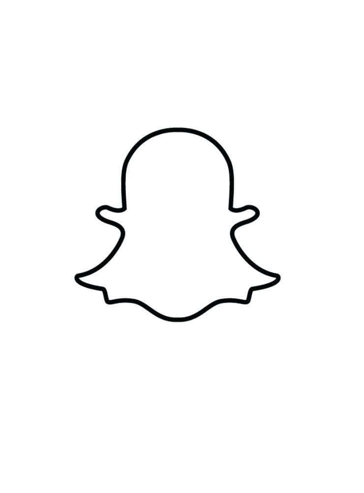 白色背景上黑色輪廓的Snapchat鬼魂標誌圖示