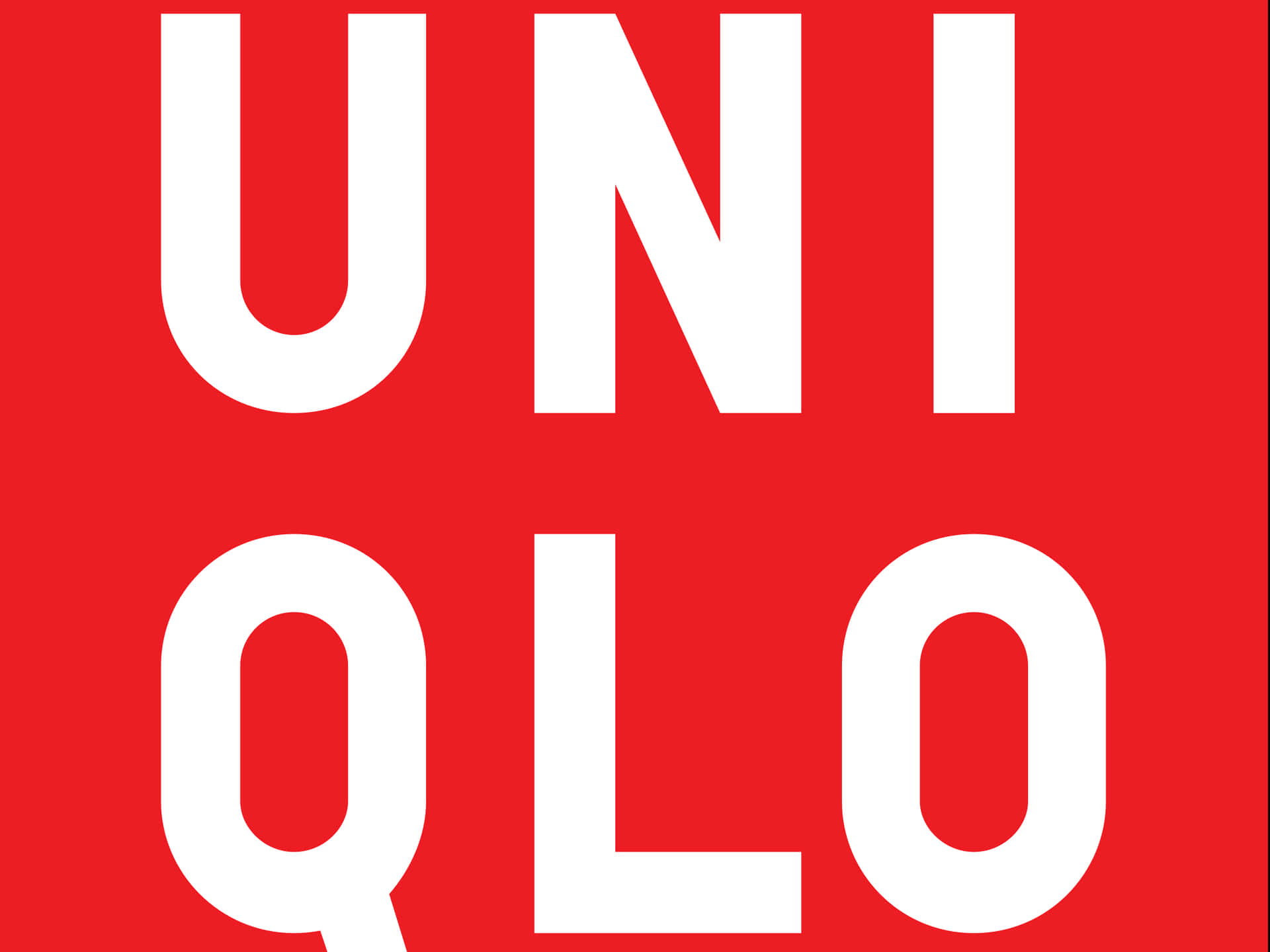 紅色背景上的白色UNIQLO標誌