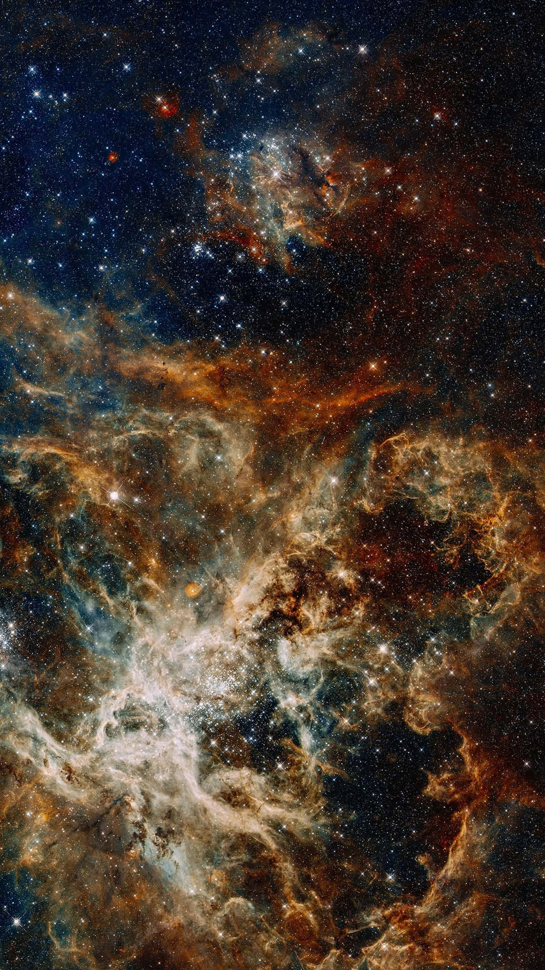 充滿活力的宇宙星雲，在深空中散發著發光的雲層和散落的星星。
