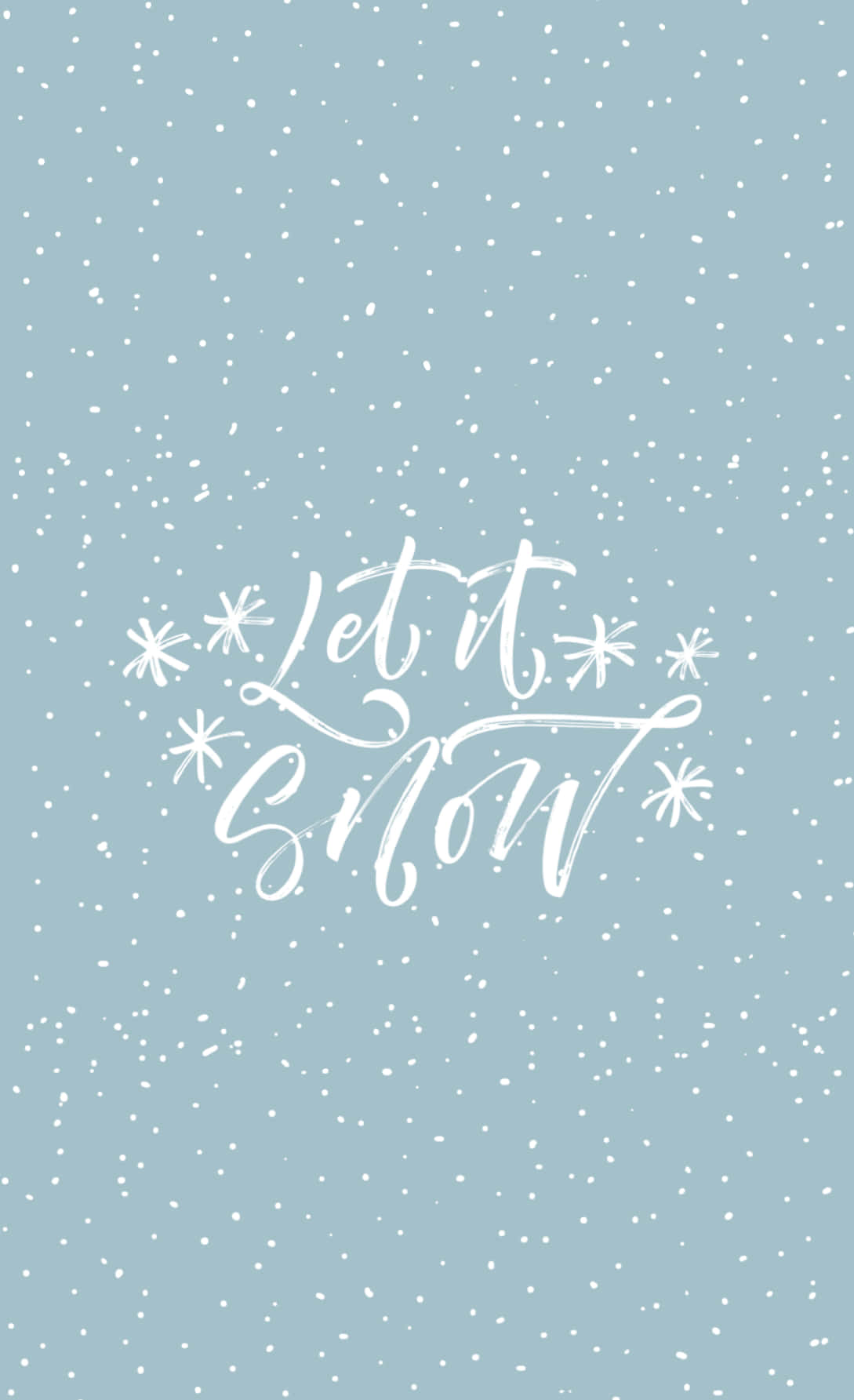 藍色背景上帶有雪花和 Let it Snow 文字
