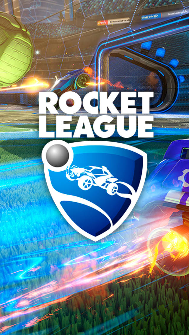 《Rocket League》遊戲標誌，賽車在霓虹場地上奔馳，帶有熾熱效果。