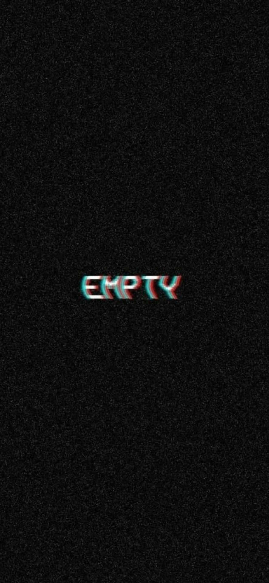 在黑色背景上以紅色和青色顯示 EMPTY 的故障效果文字。