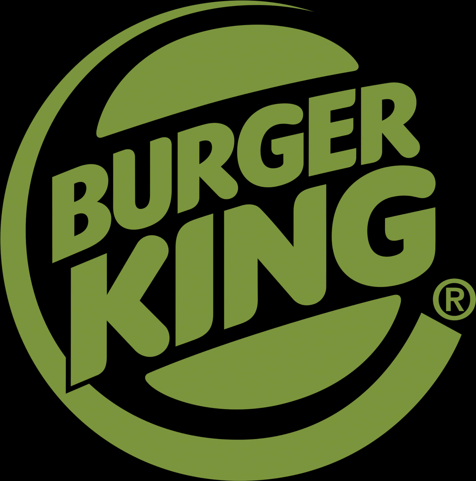 黑色背景上的綠色Burger King標誌