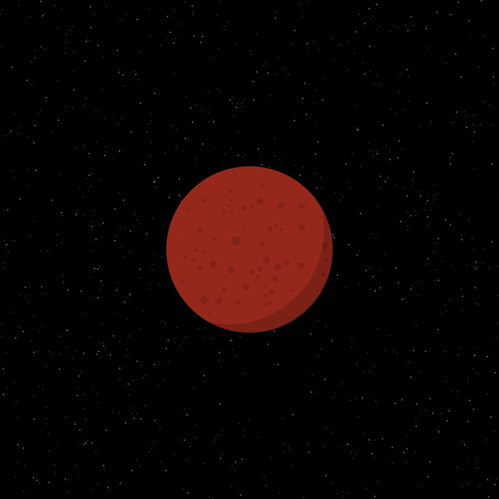 星場中有隕石坑的紅色行星