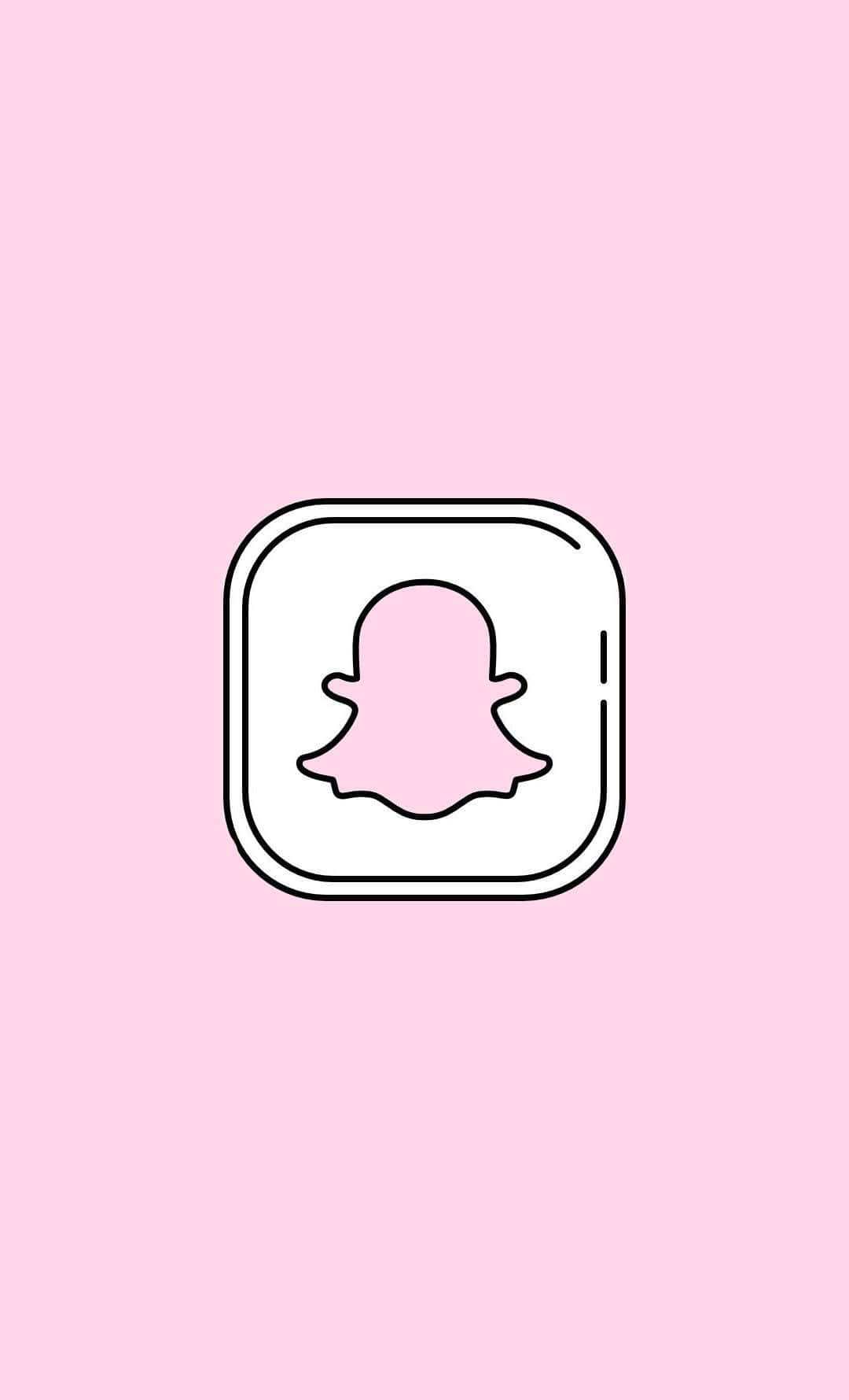 粉紅色背景上的 Snapchat 應用程式圖標