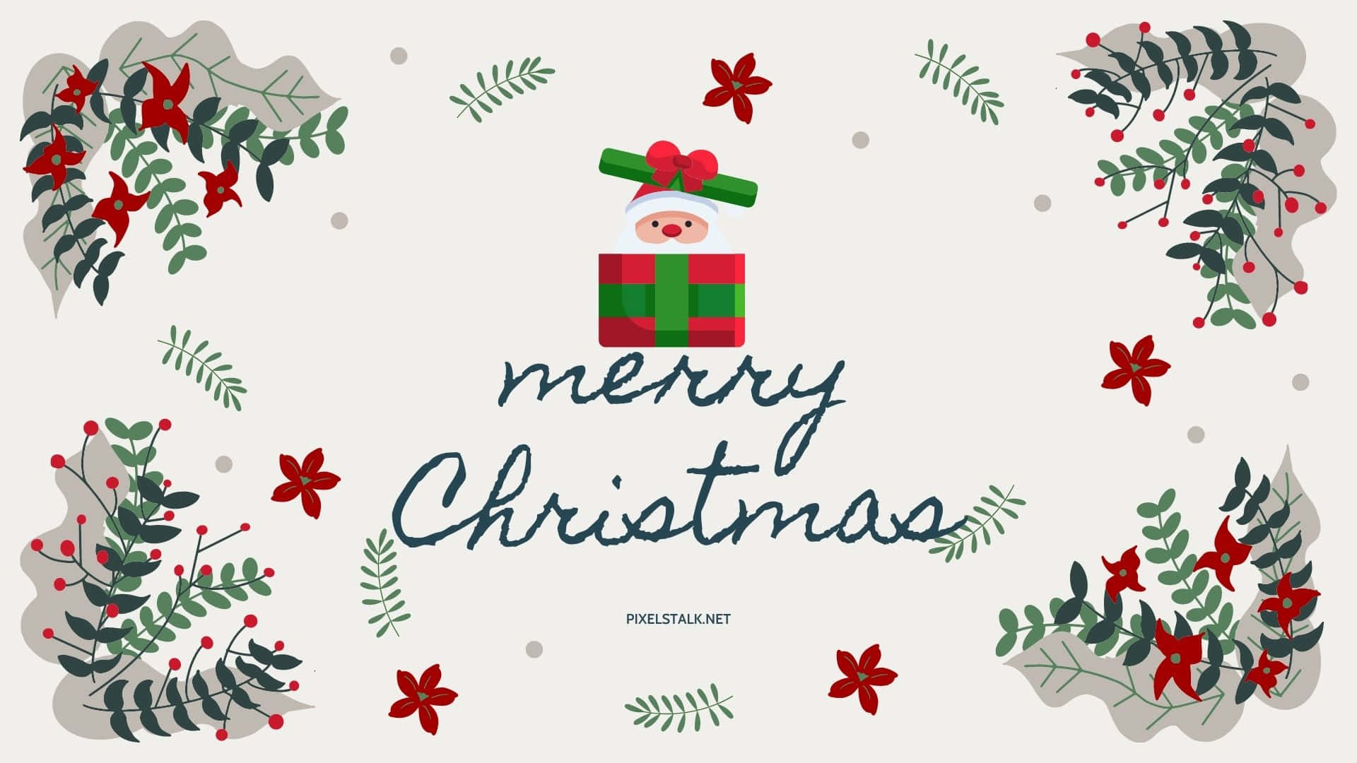 聖誕快樂問候，附有雪人禮物和冬青裝飾