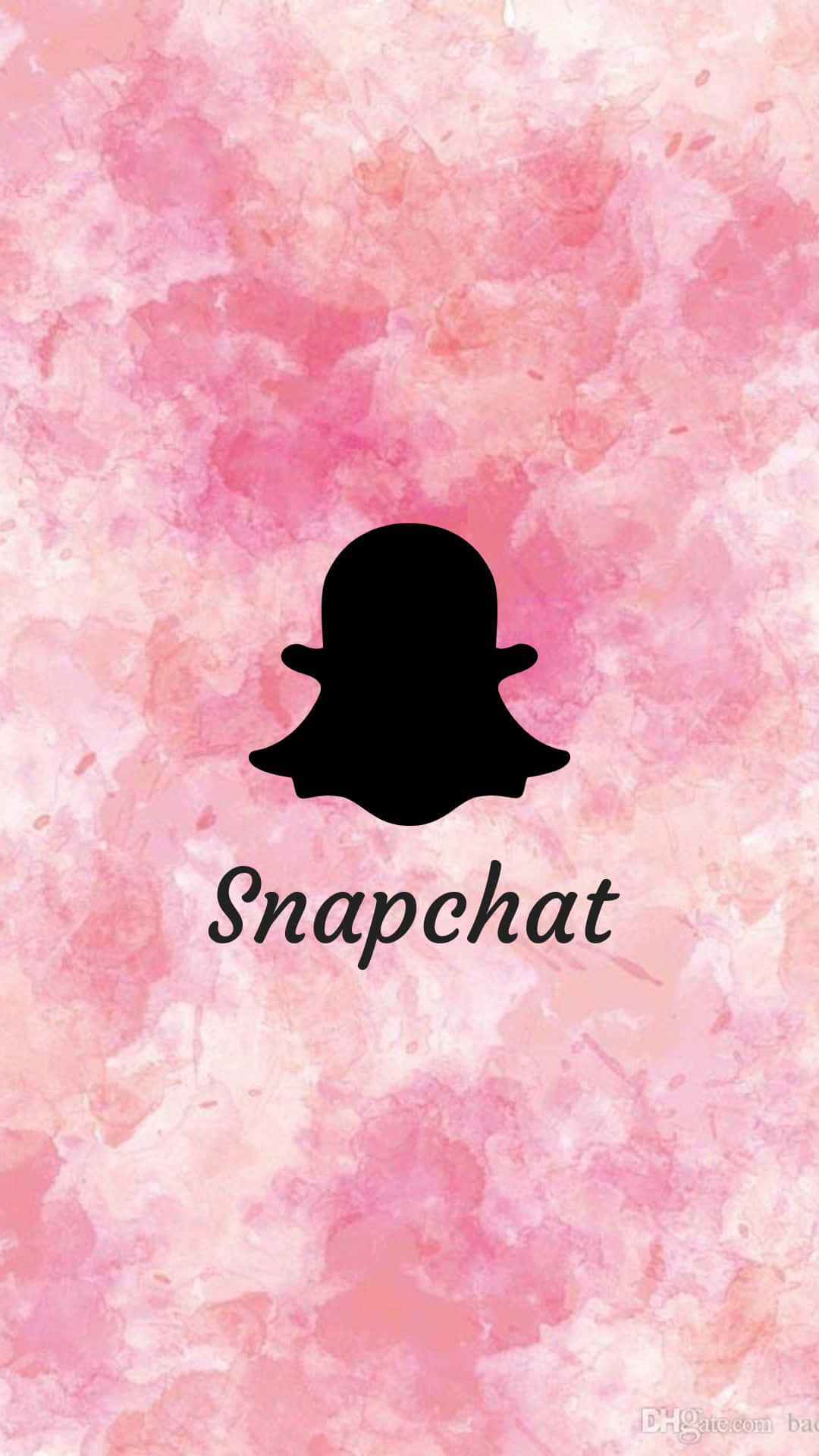 粉紅色水彩背景上的Snapchat標誌