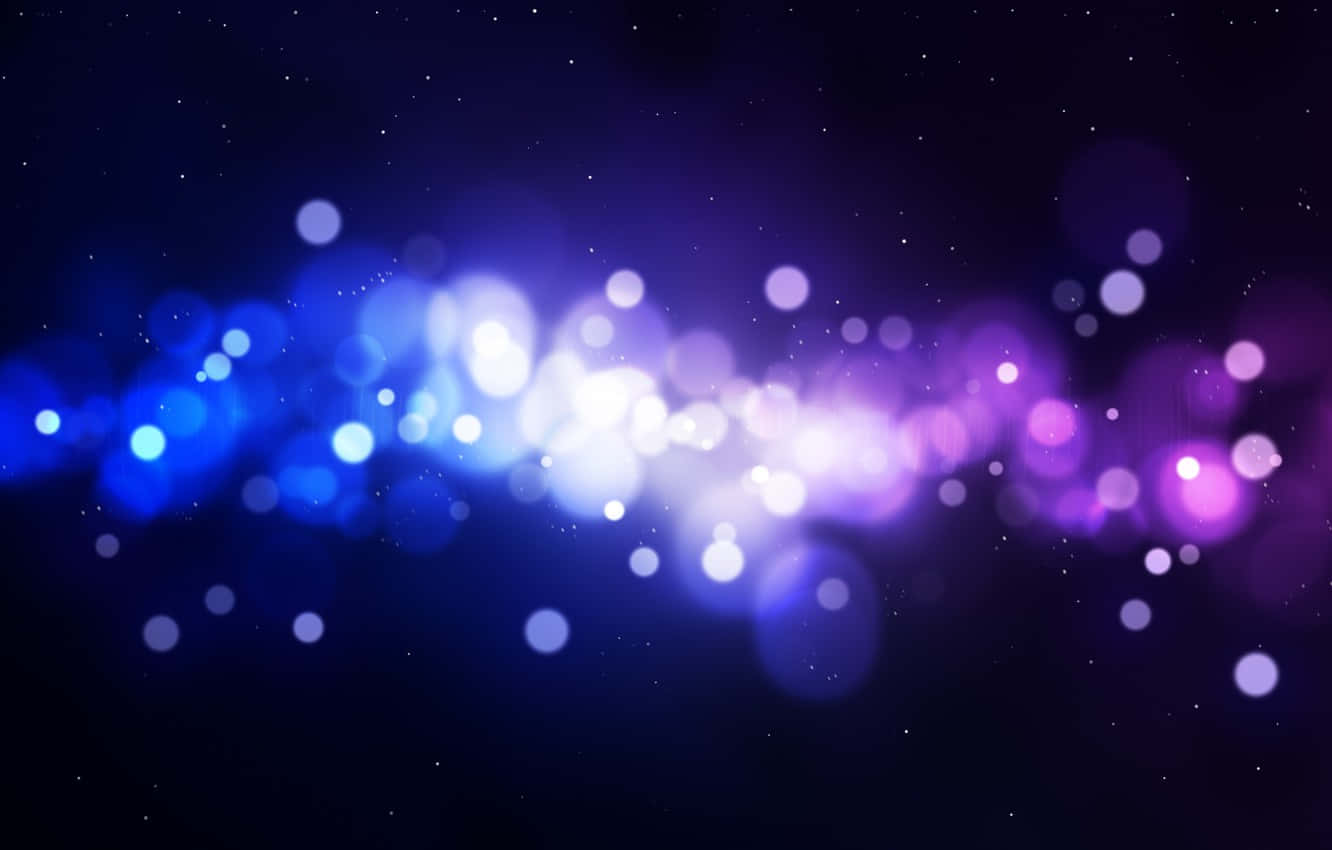 一個充滿活力的抽象背景，在太空中帶有發光的藍色和紫色燈光。