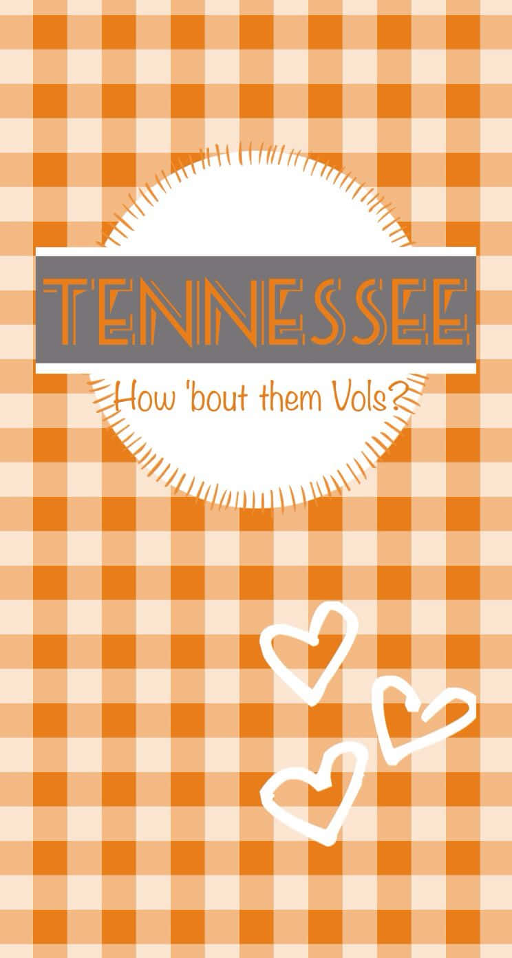 橙色和白色格子背景，附有 Tennessee 文字和心形。