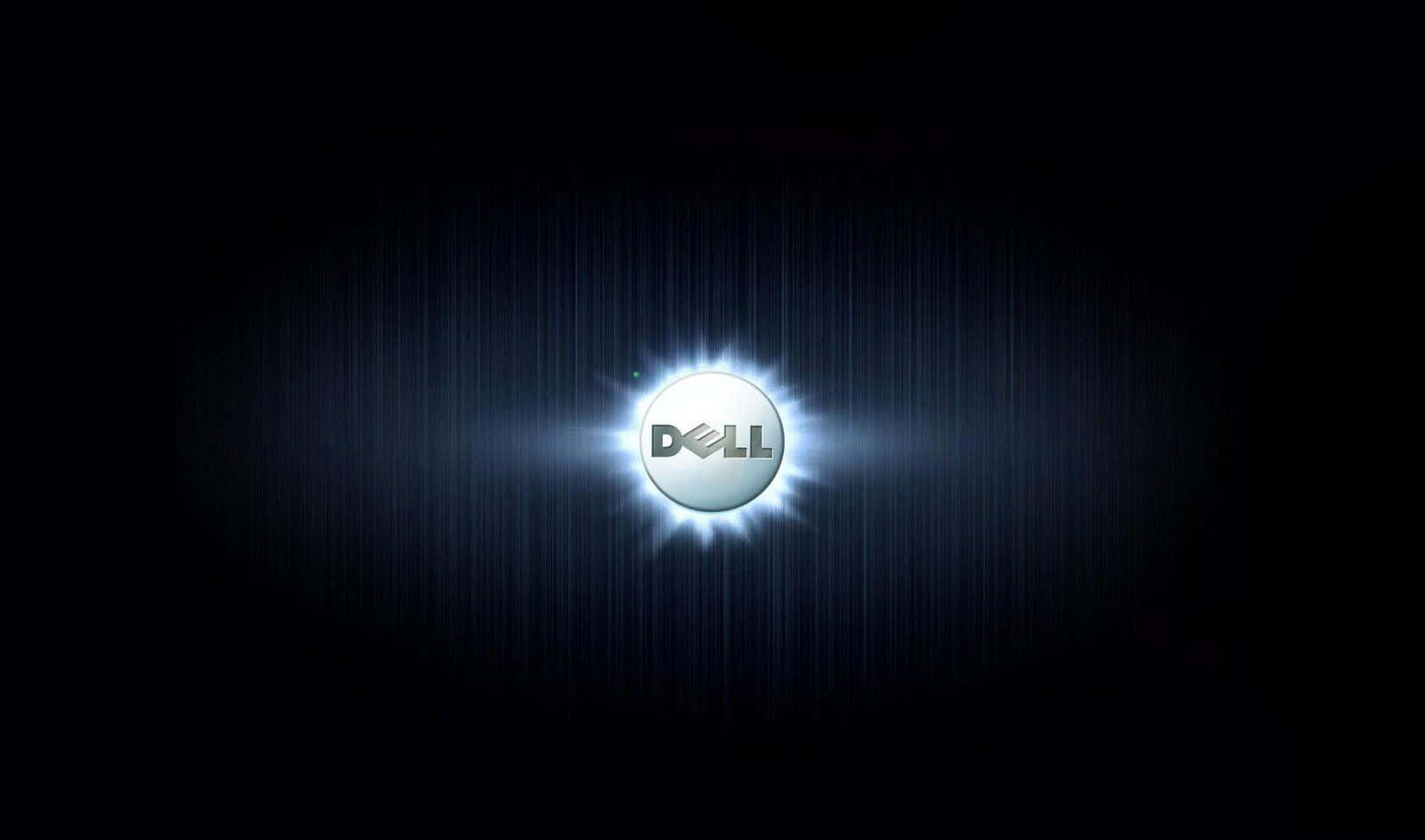 Dell 標誌在深色背景上發出藍光