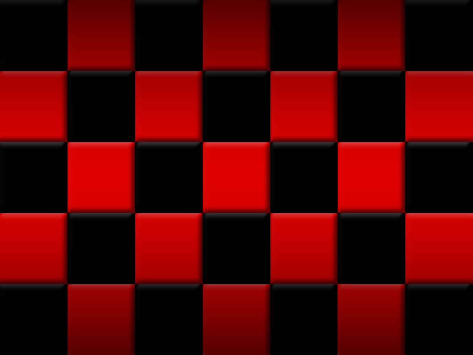 Red Checkered 桌布 壁紙 — 由光澤立方體組成的醒目紅黑格紋圖案，打造出引人注目的幾何牆紙。