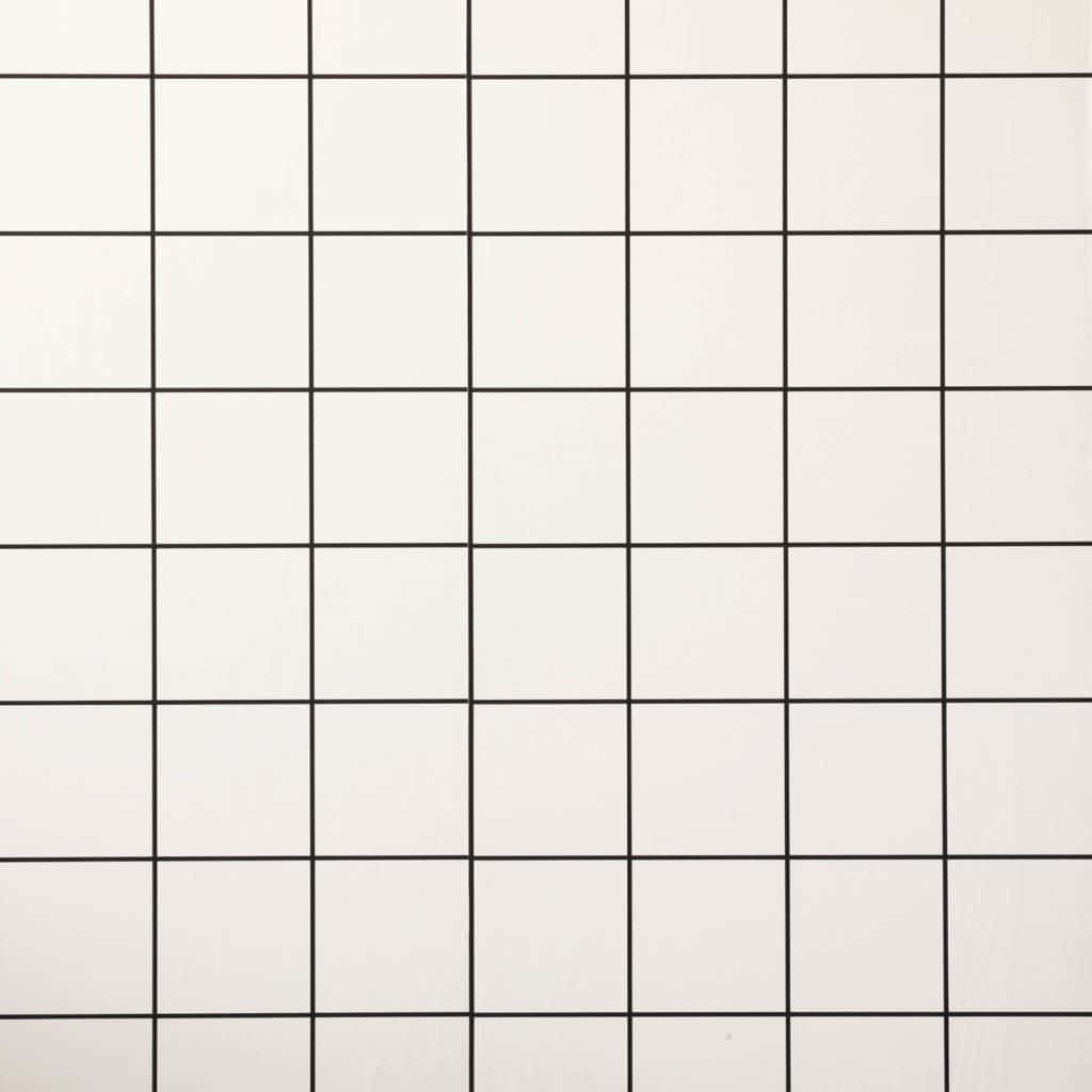 grid 桌布 壁紙 — 由白色正方形以幼黑線分隔而成的極簡網格圖案，營造出乾淨的幾何牆紙設計。