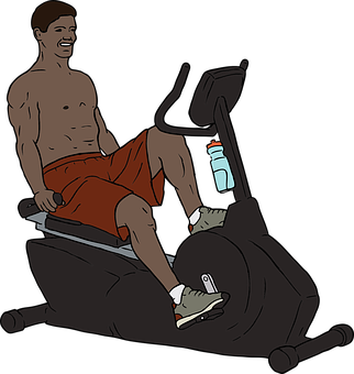 男子在健身車上運動